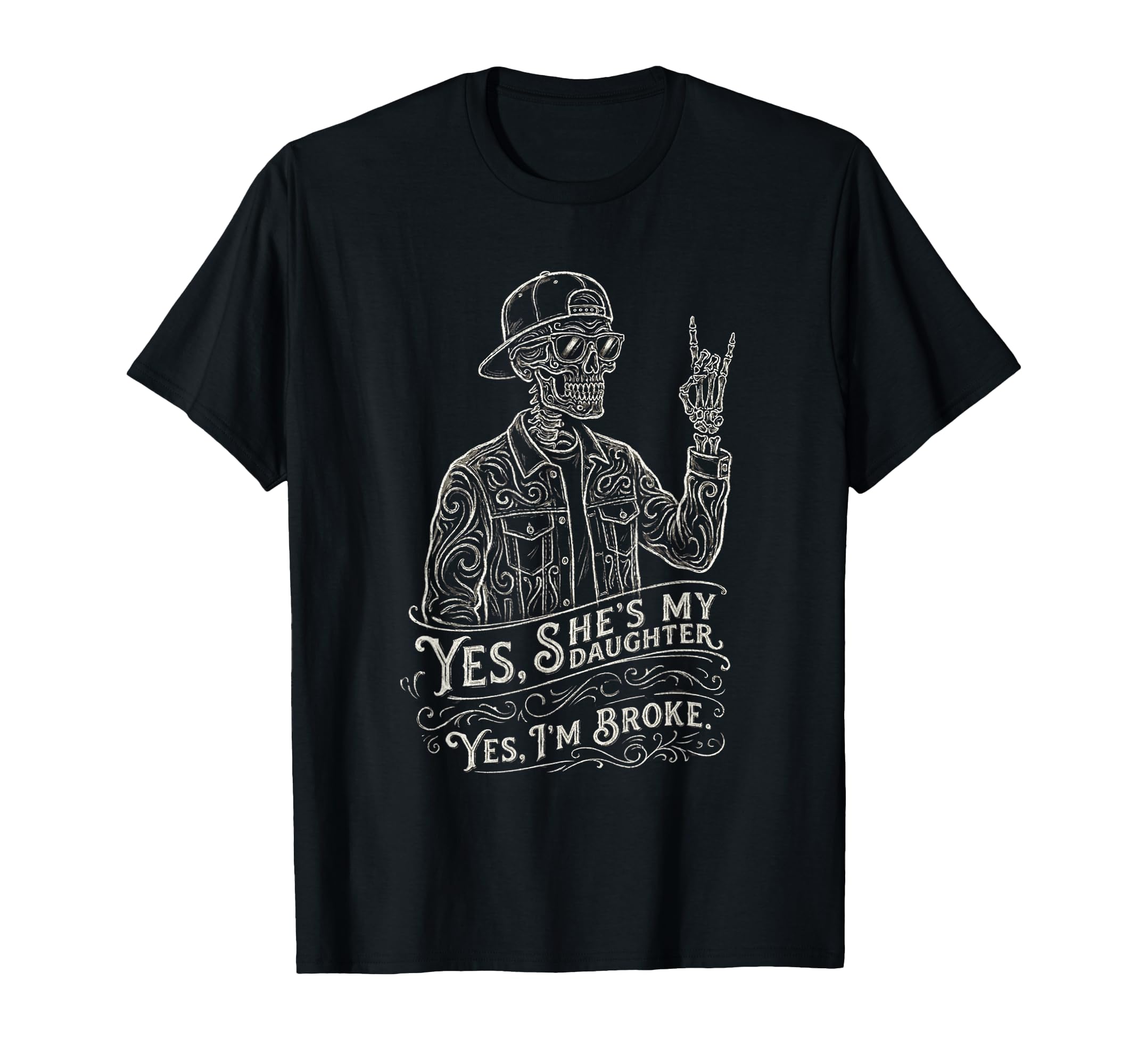 Skeleton Dad Daughter Matching T-Shirt - Fun Novelty Design for Adults - T-Shirt, Sweatshirt, Hoodie