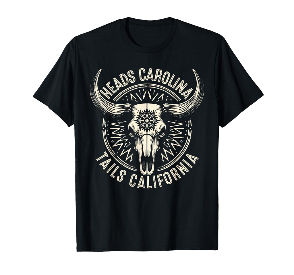 Heads Carolina Tail California T-Shirt - Fun Novelty Design for Adults - T-Shirt, Sweatshirt, Hoodie