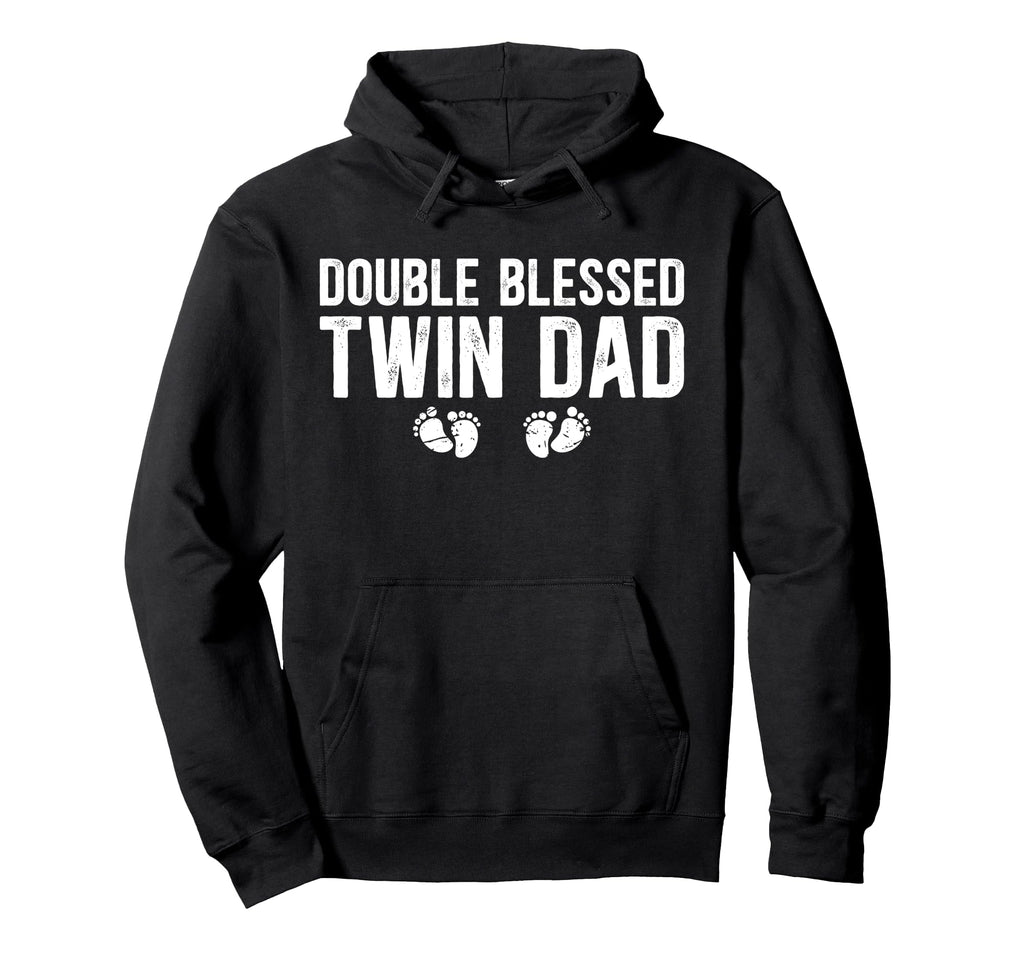 Double Blessed Twin Dad Twins Twin Hoodie - Fun Novelty Design for Adults - T-Shirt, Sweatshirt, Hoodie