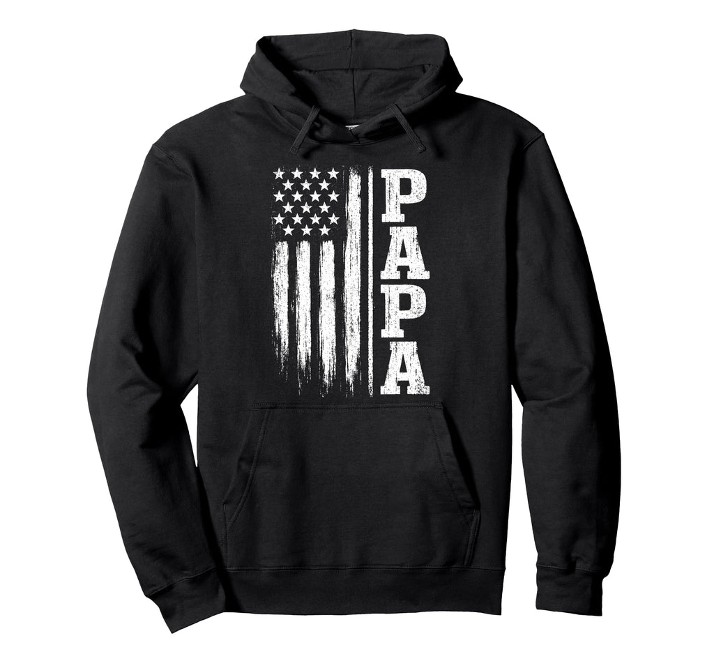 Papa American Flag Fathers Day 4Th July Hoodie - Trendy Graphic for Adults - T-Shirt, Sweatshirt, Hoodie