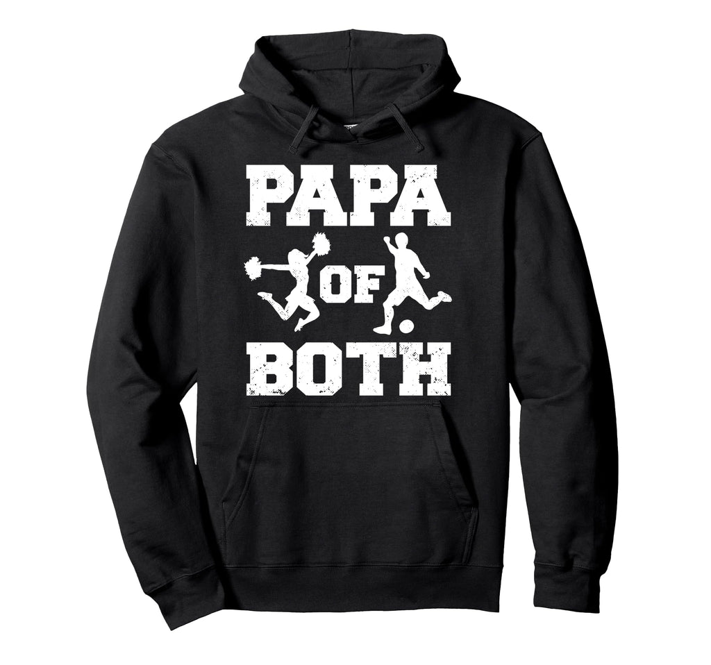 Papa Both Funny Soccer And Cheer Papa Hoodie - Minimalist Print Men Women - T-Shirt, Sweatshirt, Hoodie