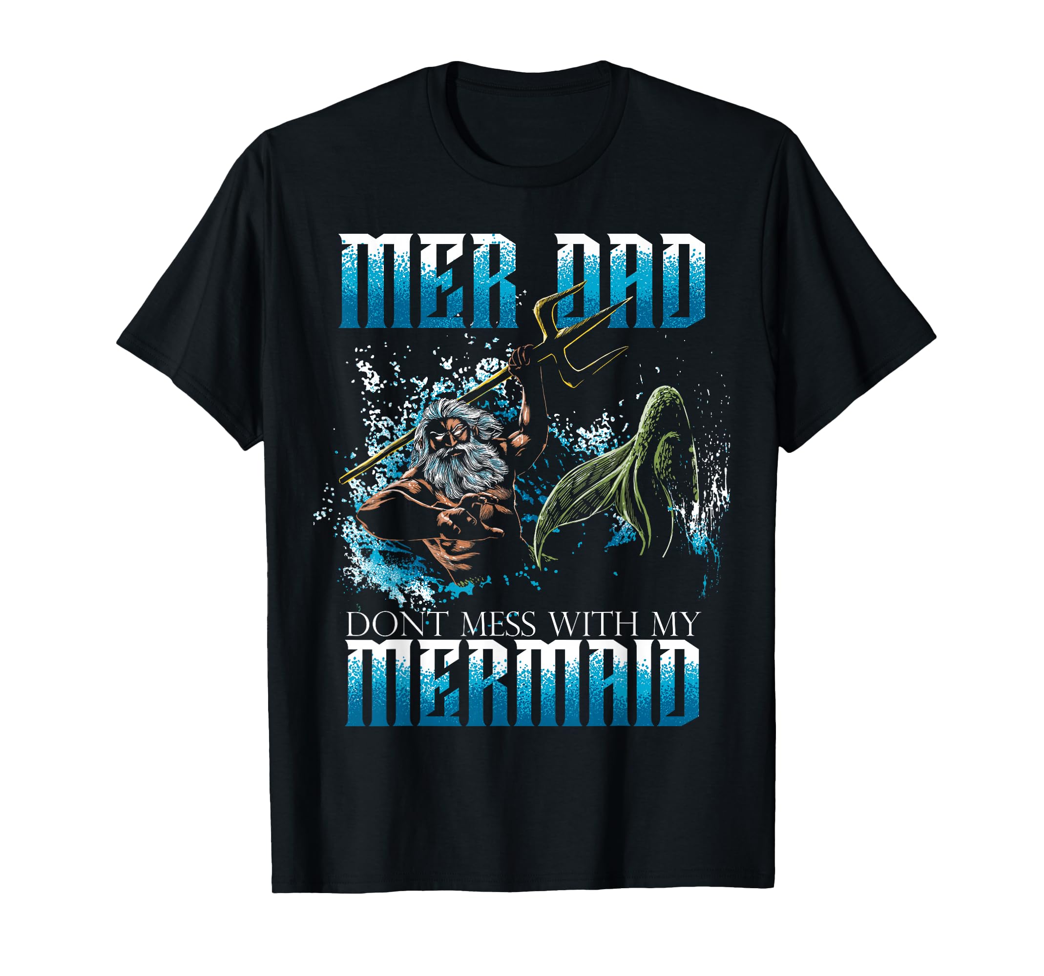 Mermaid Dad Daughter Birthday Family T-Shirt - Custom Art Print for Adults - T-Shirt, Sweatshirt, Hoodie