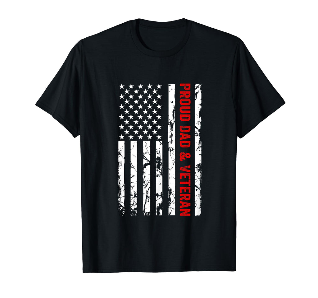 Proud Dad And Veteran Usa T-Shirt - Casual Everyday Wear for Adults - T-Shirt, Sweatshirt, Hoodie