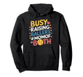 Busy Raising Ballers Mom Both Hoodie - Aesthetic Graphic Men Women - T-Shirt, Sweatshirt, Hoodie