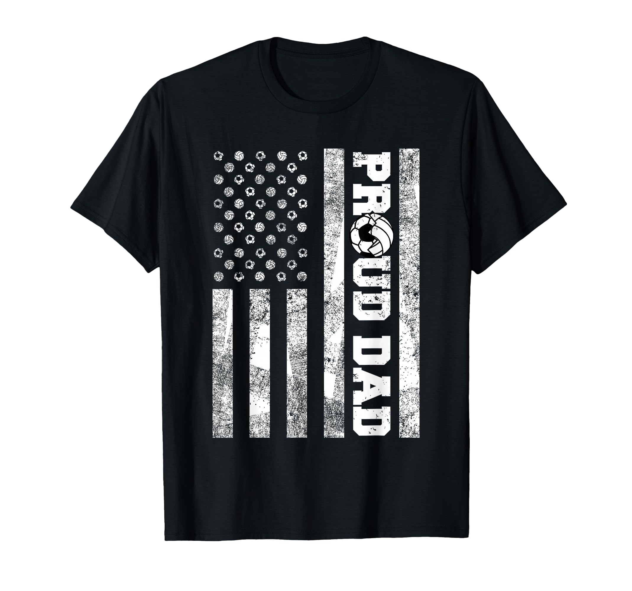 Proud Dad American Flag Funny Soccer T-Shirt - Unique Graphic for Adults - T-Shirt, Sweatshirt, Hoodie
