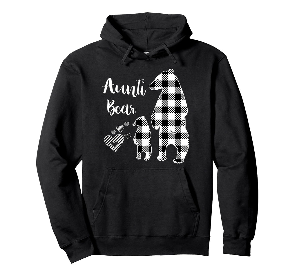 Aunti Bear Grey Buffalo Plaid Pajama Hoodie - Casual Everyday Wear Unisex - T-Shirt, Sweatshirt, Hoodie