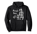 Aunti Bear Grey Buffalo Plaid Pajama Hoodie - Casual Everyday Wear Unisex - T-Shirt, Sweatshirt, Hoodie