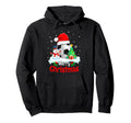 Soccer Merry Santa Hat Soccer Hoodie - Graphic Print Men Women - T-Shirt, Sweatshirt, Hoodie