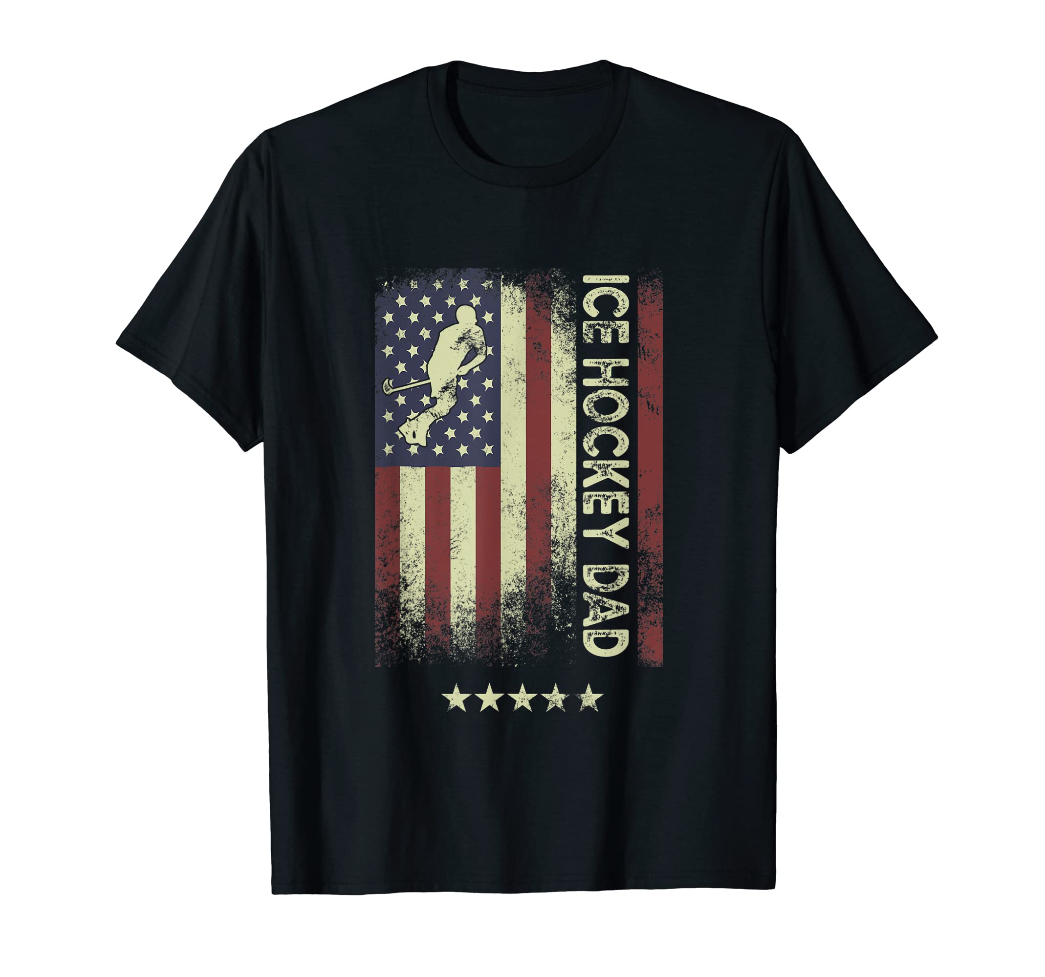 Usa American Flag Ice Hockey Dad T-Shirt - Novelty Apparel Unisex - T-Shirt, Sweatshirt, Hoodie