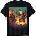 Pixel Art Knight Medieval Battle Scene - Adult & Kids T-Shirts, Sweatshirts & Hoodies apparel design preview 1