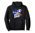 Best Dad Wolf Bald Eagle American Flag Hoodie - Graphic Print Unisex - T-Shirt, Sweatshirt, Hoodie