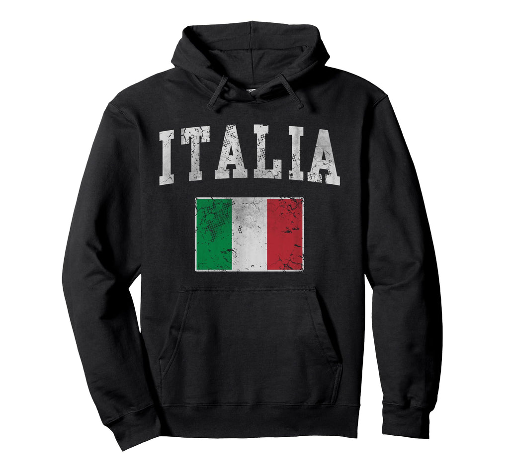 Italia Italian Flag Italy Distressed Hoodie - Custom Art Print for Adults - T-Shirt, Sweatshirt, Hoodie