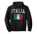 Italia Italian Flag Italy Distressed Hoodie - Custom Art Print for Adults - T-Shirt, Sweatshirt, Hoodie