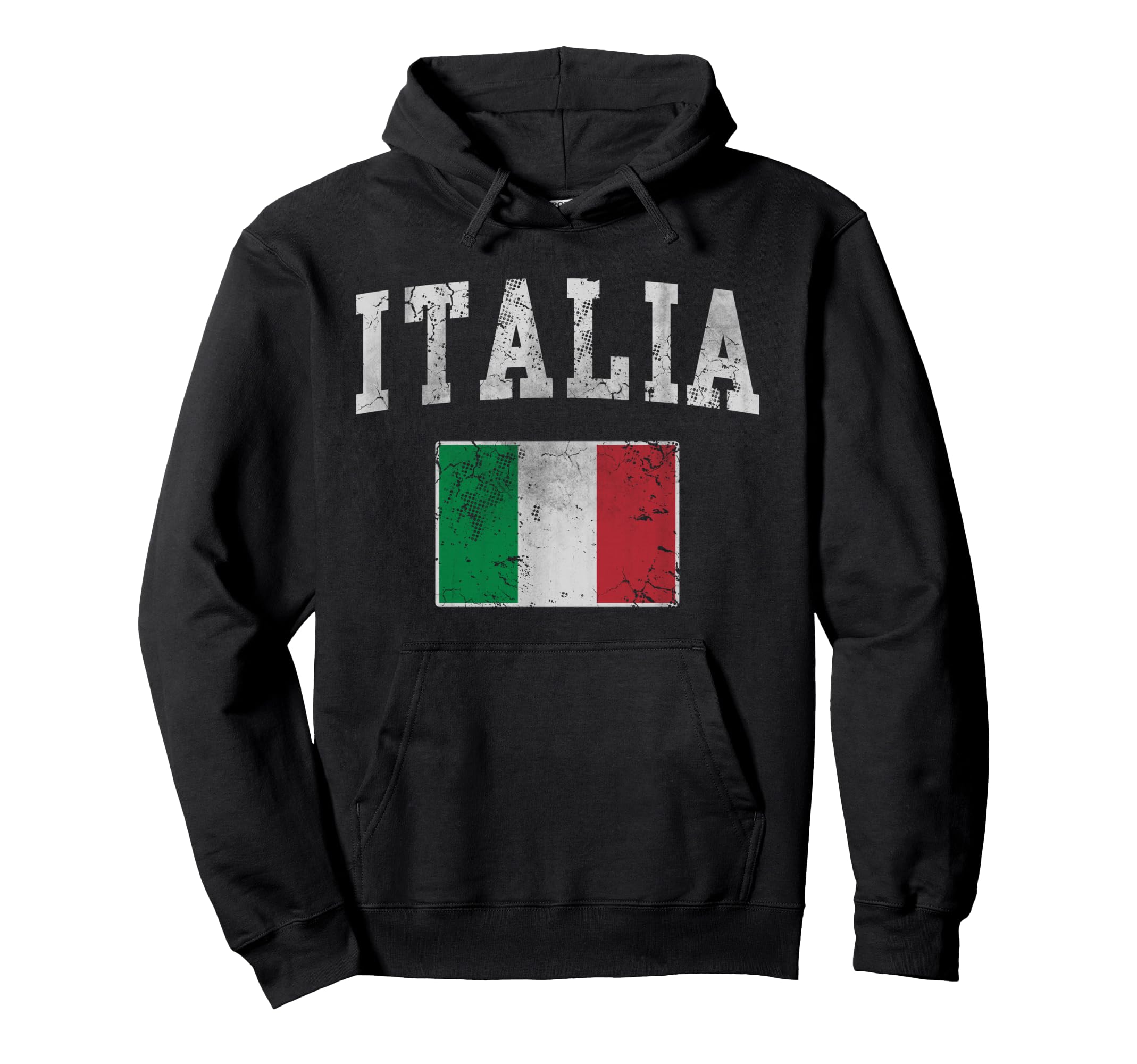 Italia Italian Flag Italy Distressed Hoodie - Custom Art Print for Adults - T-Shirt, Sweatshirt, Hoodie