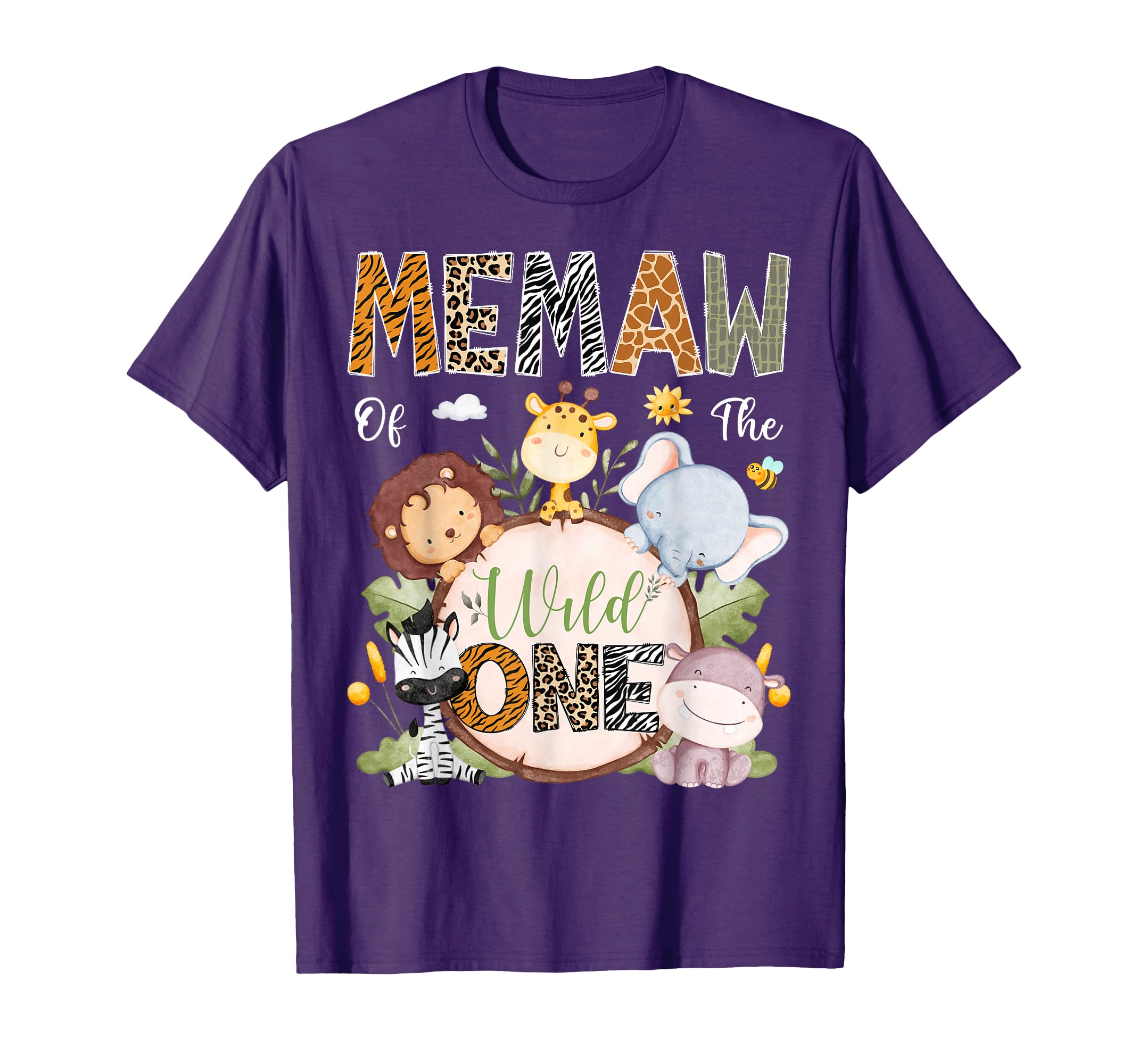 Memaw Wild One 1St Birthday Safari T-Shirt - Minimalist Print for Adults - T-Shirt, Sweatshirt, Hoodie