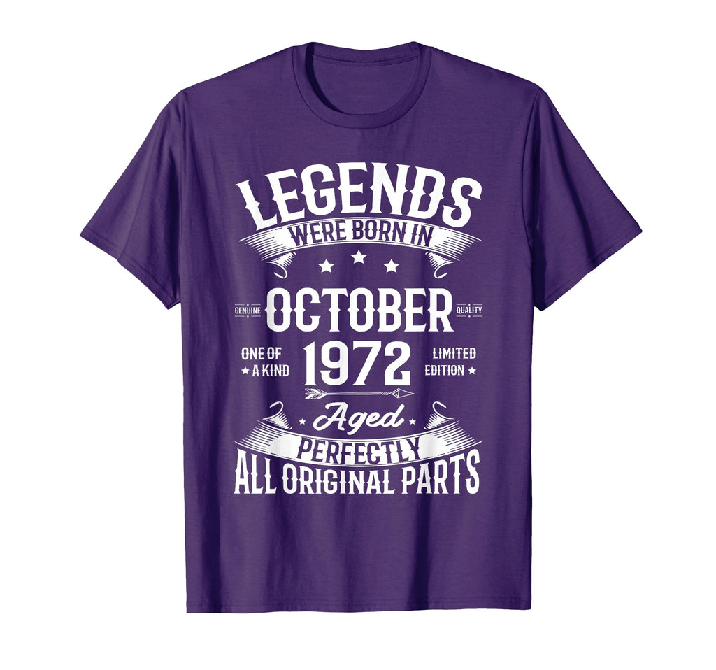 Legends Were Born October 1972 Birth T-Shirt - Aesthetic Graphic Men Women - T-Shirt, Sweatshirt, Hoodie