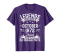 Legends Were Born October 1972 Birth T-Shirt - Aesthetic Graphic Men Women - T-Shirt, Sweatshirt, Hoodie