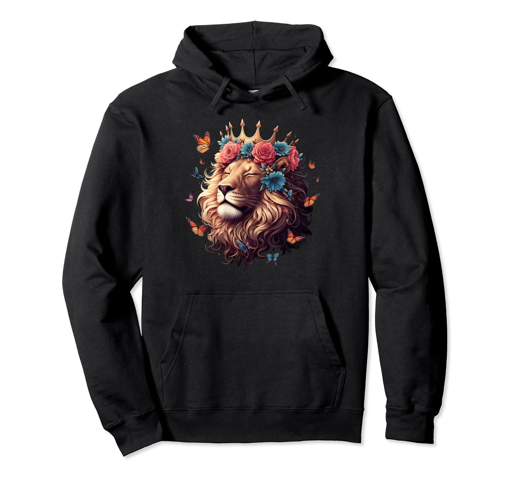 Floral Lion Lion Moms Dads Hoodie - Novelty Apparel Men Women - T-Shirt, Sweatshirt, Hoodie