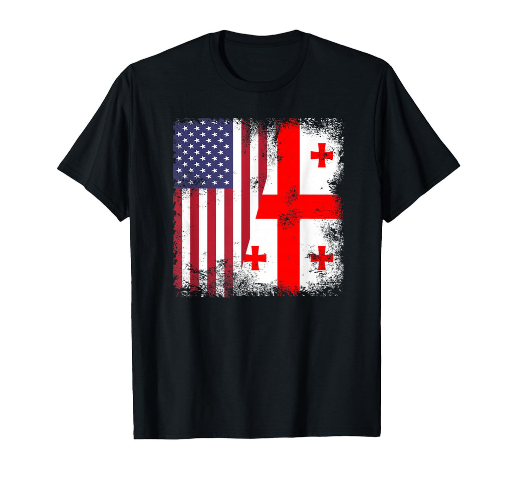 Half Georgian Flag Georgia Usa Gift T-Shirt - Graphic Print for Adults - T-Shirt, Sweatshirt, Hoodie
