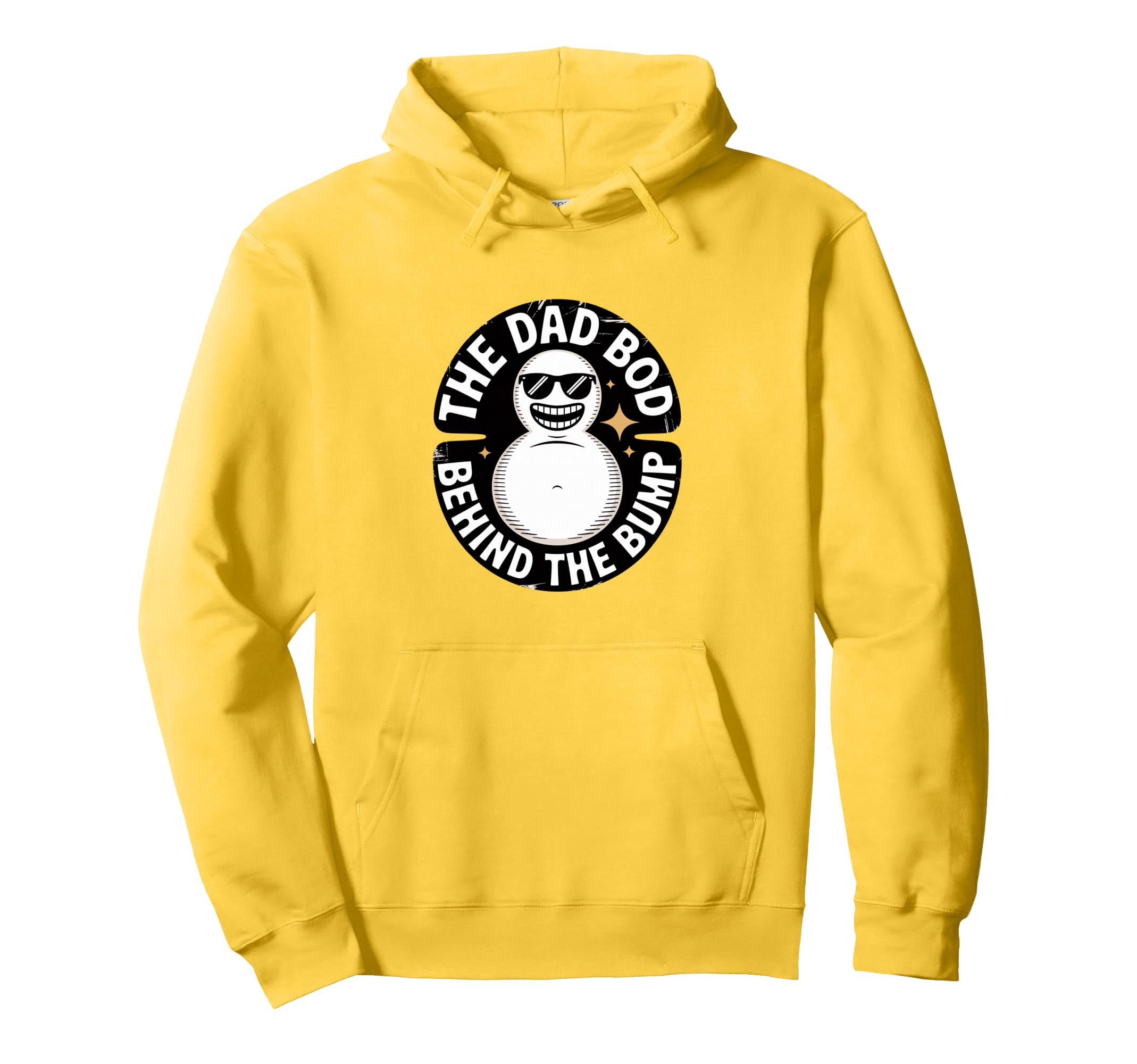 Dad Bod Behind Bump Funny Announcement Hoodie - Minimalist Print Men Women - T-Shirt, Sweatshirt, Hoodie