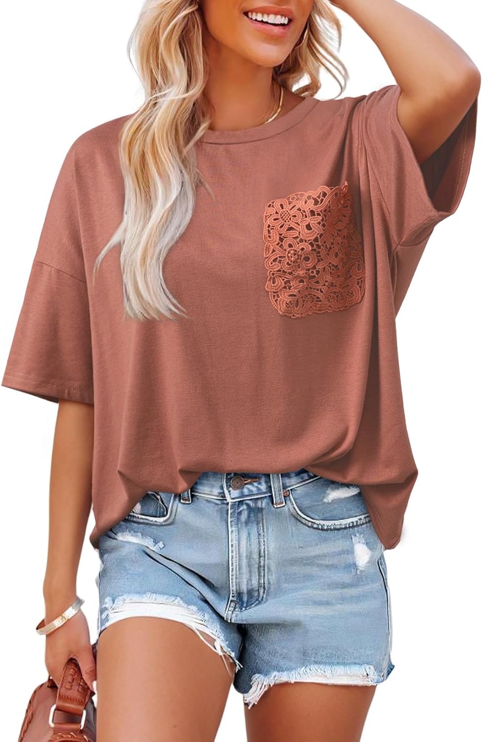 Womens Tops Cute Lace Summer Short Sleeves Oversized - Adult & Kids T-Shirts, Sweatshirts & Hoodies apparel design preview 1