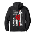Patriotic Axe Halligan Thin Line Red Hoodie - Aesthetic Graphic Men Women - T-Shirt, Sweatshirt, Hoodie
