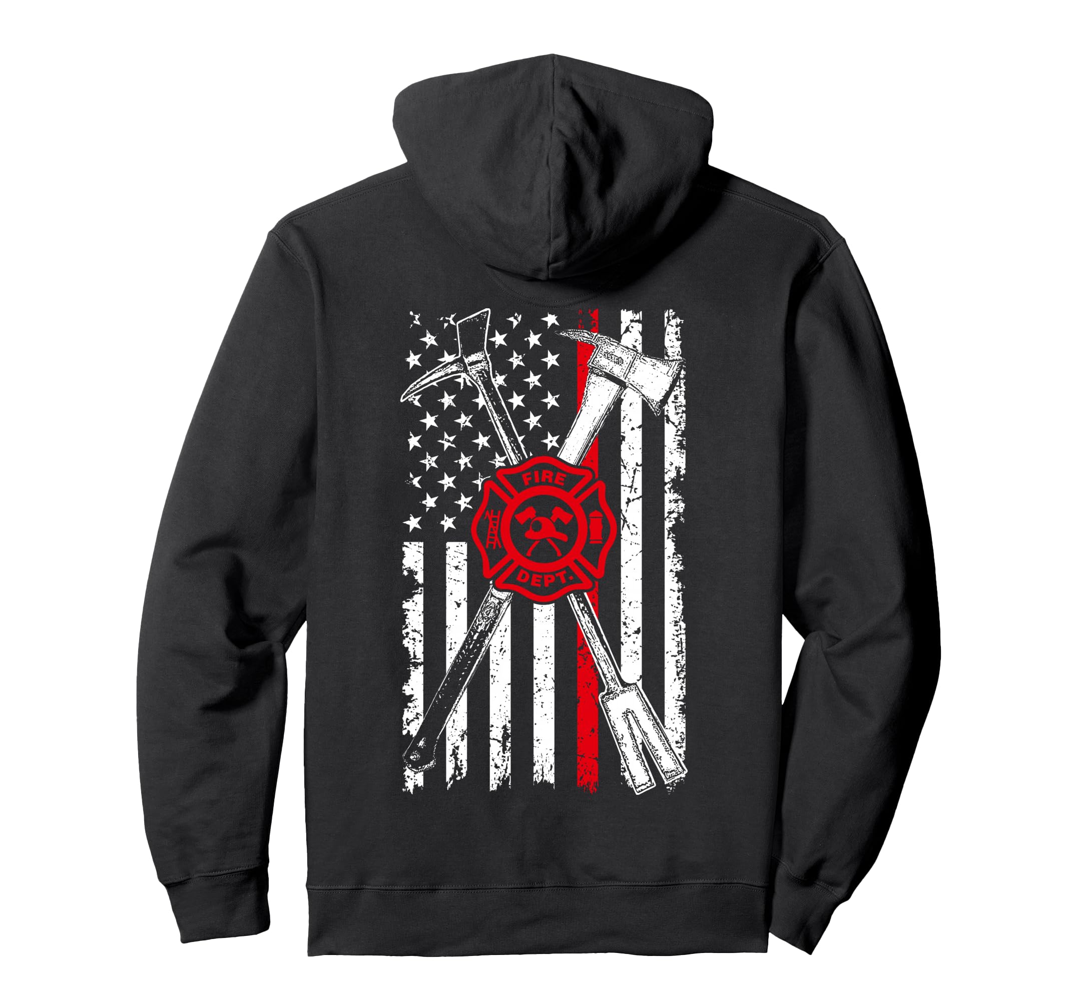 Patriotic Axe Halligan Thin Line Red Hoodie - Aesthetic Graphic Men Women - T-Shirt, Sweatshirt, Hoodie