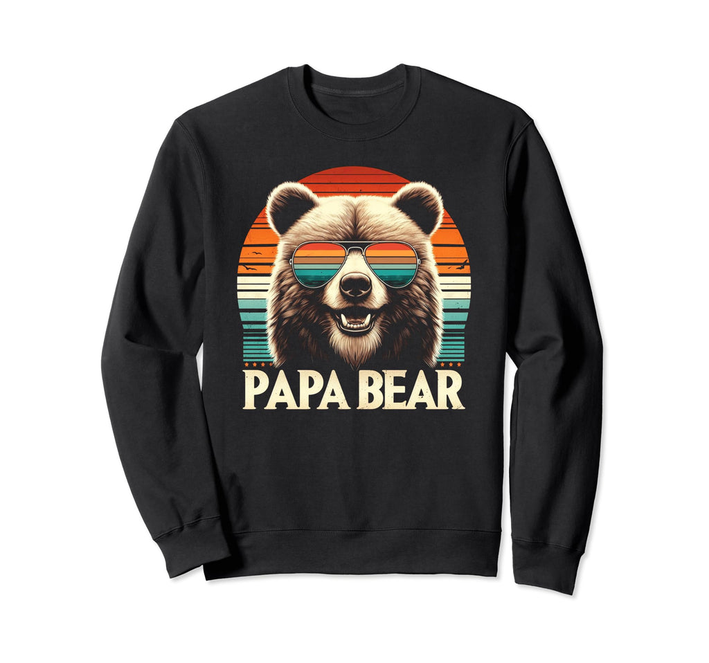 Papa Bear Sunglasses Funny Bear Dad Sweatshirt - Unique Graphic for Adults - T-Shirt, Sweatshirt, Hoodie