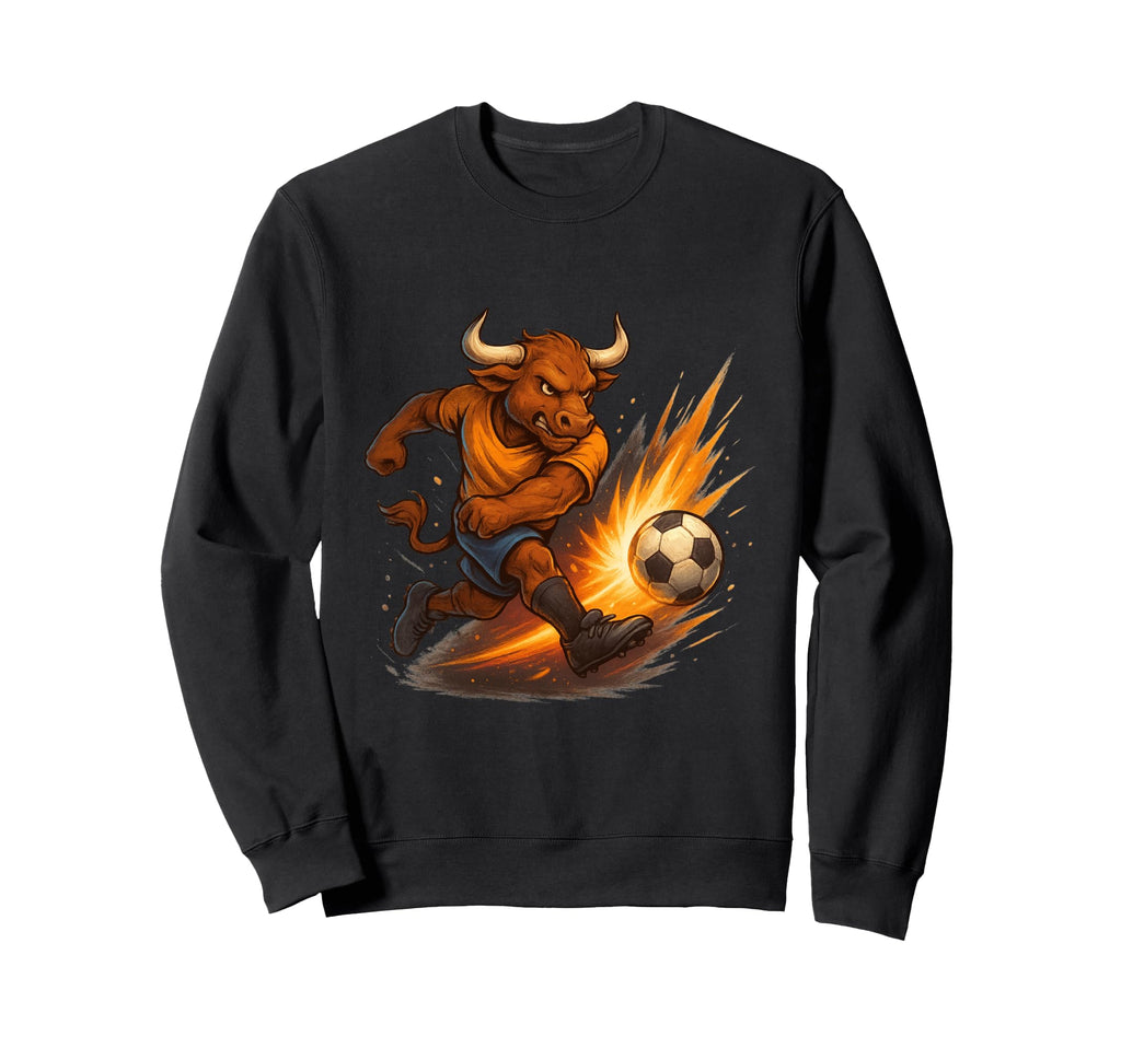 Soccer Bull Fierce Power Kick Sweatshirt - Aesthetic Graphic Unisex - T-Shirt, Sweatshirt, Hoodie