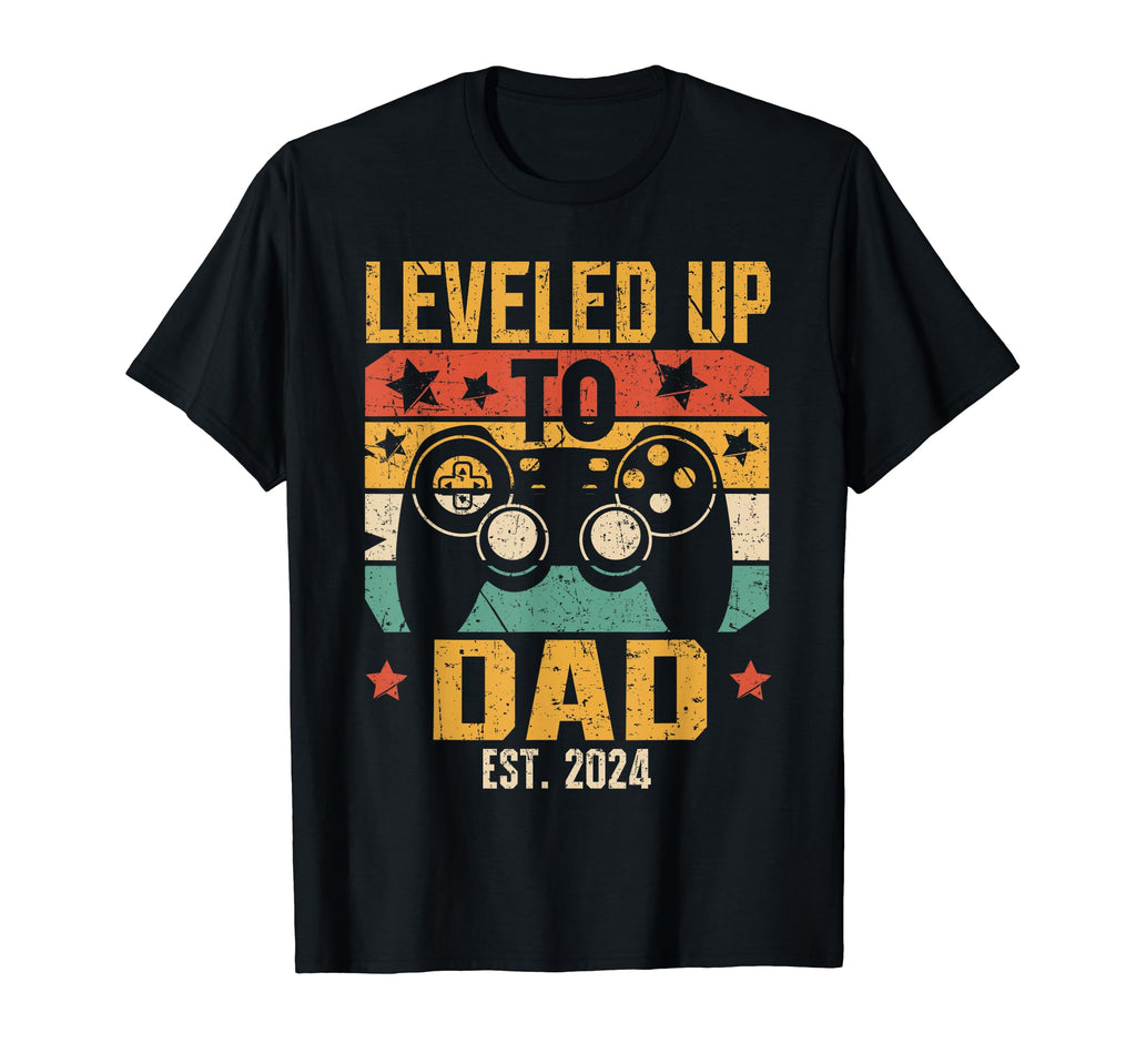 Leveled Up To Daddy 2024 Pregnancy T-Shirt - Novelty Apparel Men Women - T-Shirt, Sweatshirt, Hoodie