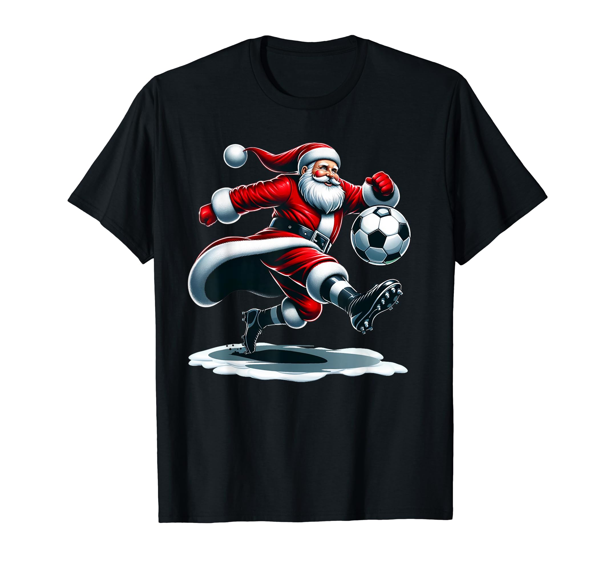 Soccer Santa Playing Soccer T-Shirt - Minimalist Print Men Women - T-Shirt, Sweatshirt, Hoodie