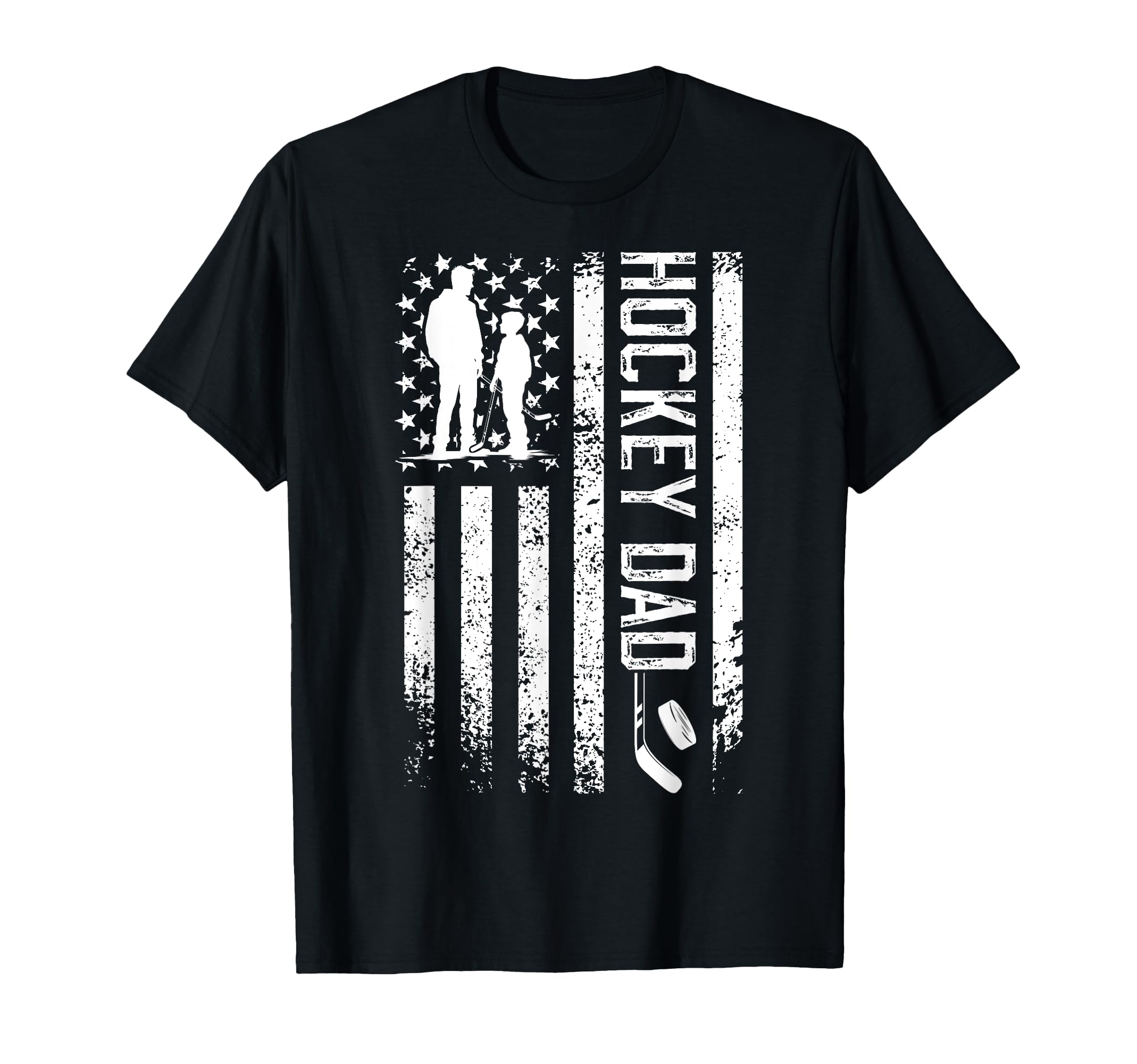 Hockey Dad Us Flag Ice Hockey Father T-Shirt - Unique Graphic Men Women - T-Shirt, Sweatshirt, Hoodie