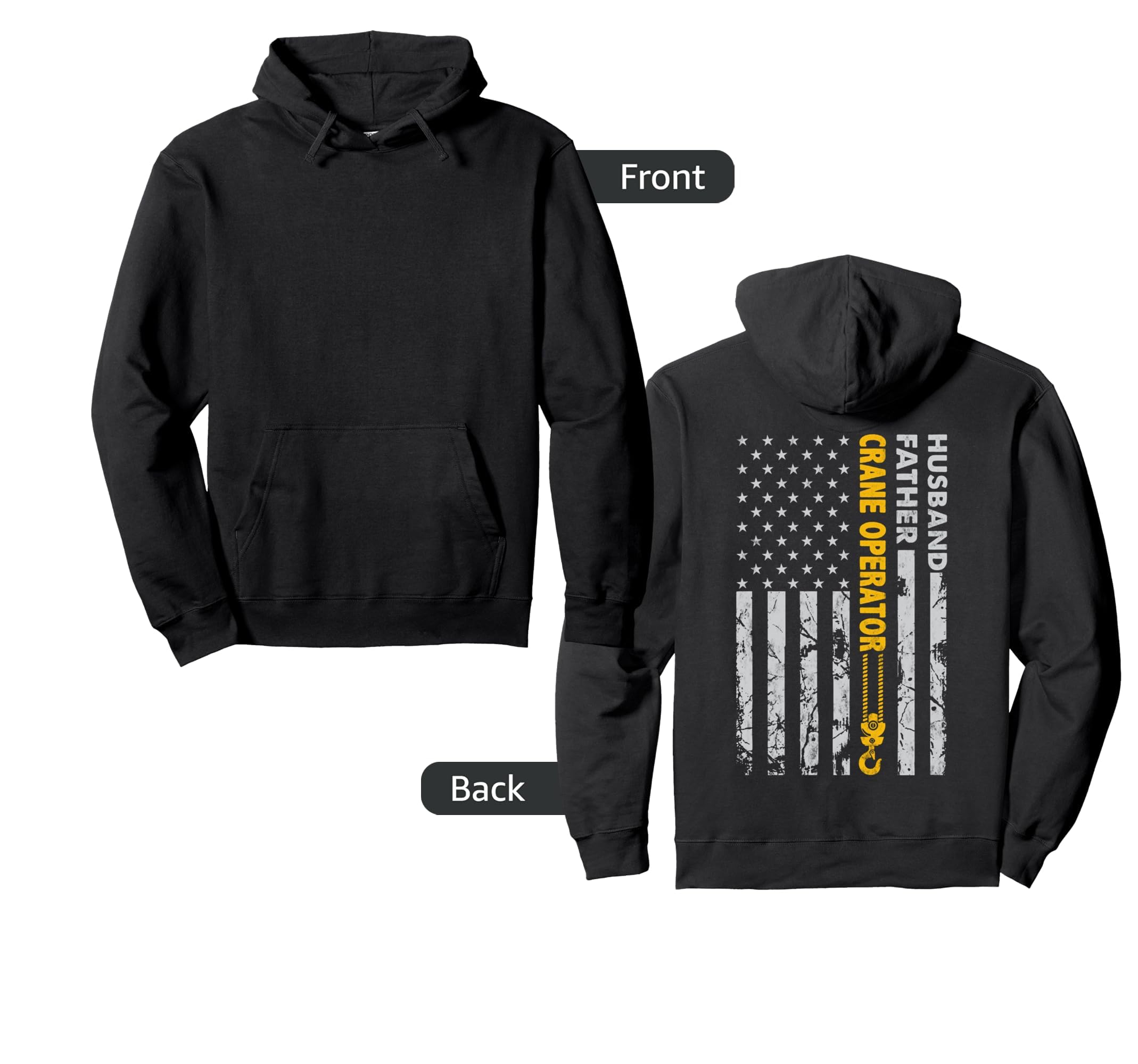 Husband Father Crane Operator Usa Hoodie - Custom Art Print for Adults - T-Shirt, Sweatshirt, Hoodie