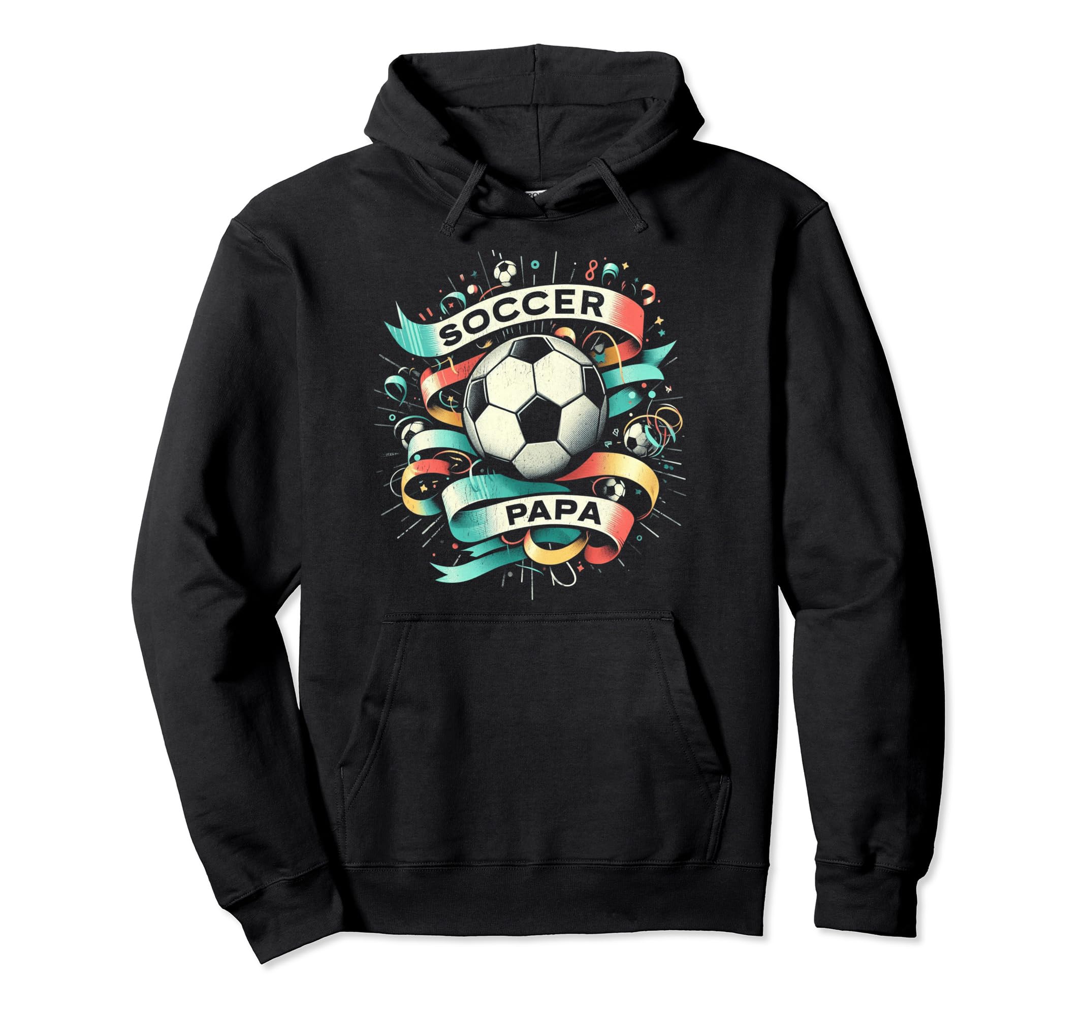 Soccer Papa Family Matching Dad Fathers Hoodie - Graphic Print for Adults - T-Shirt, Sweatshirt, Hoodie