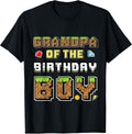 Grandpa Of The Birthday Boy Gamer Pixel Matching - Adult & Kids T-Shirts, Sweatshirts & Hoodies apparel design preview 1