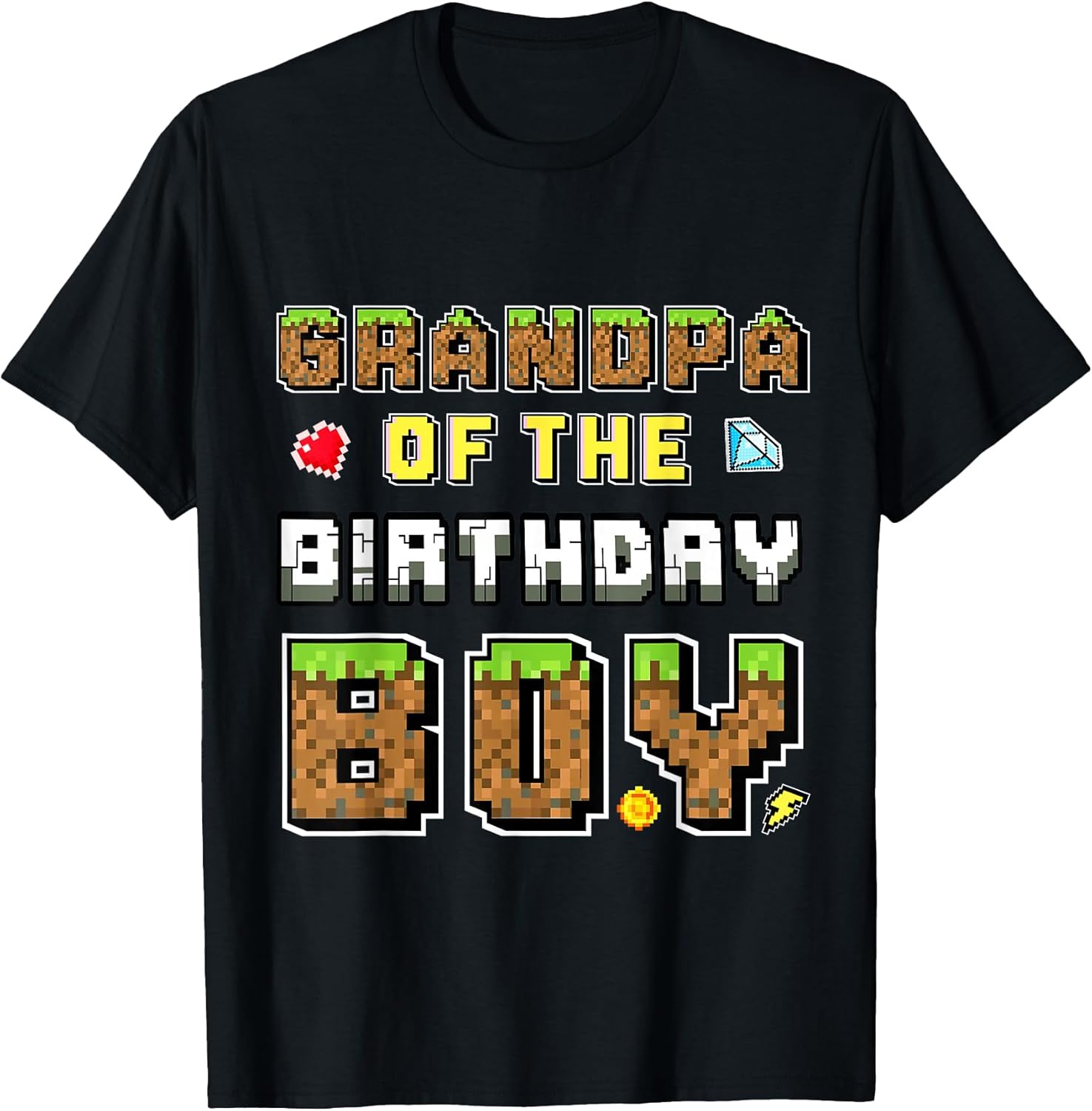 Grandpa Of The Birthday Boy Gamer Pixel Matching - Adult & Kids T-Shirts, Sweatshirts & Hoodies apparel design preview 1