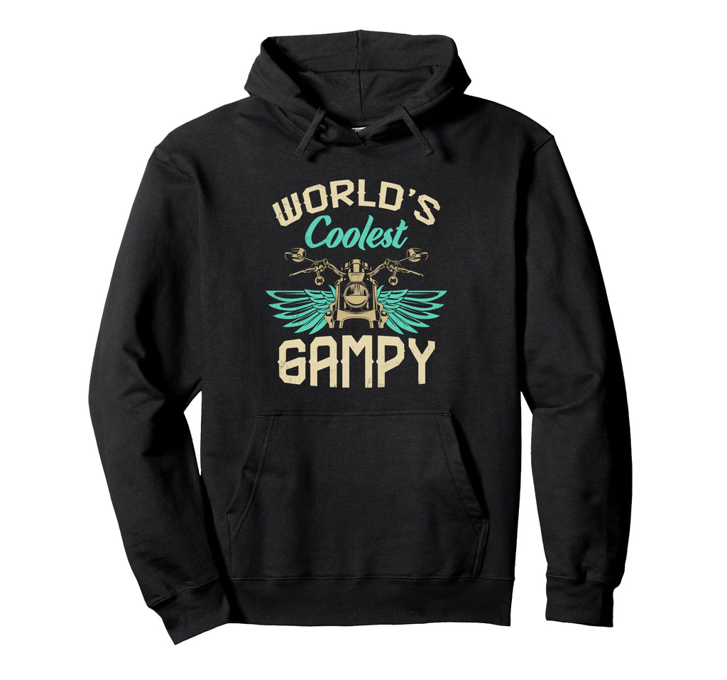 Worlds Coolest Gampy Motorcycle Fathers Day Hoodie - Graphic Print Unisex - T-Shirt, Sweatshirt, Hoodie
