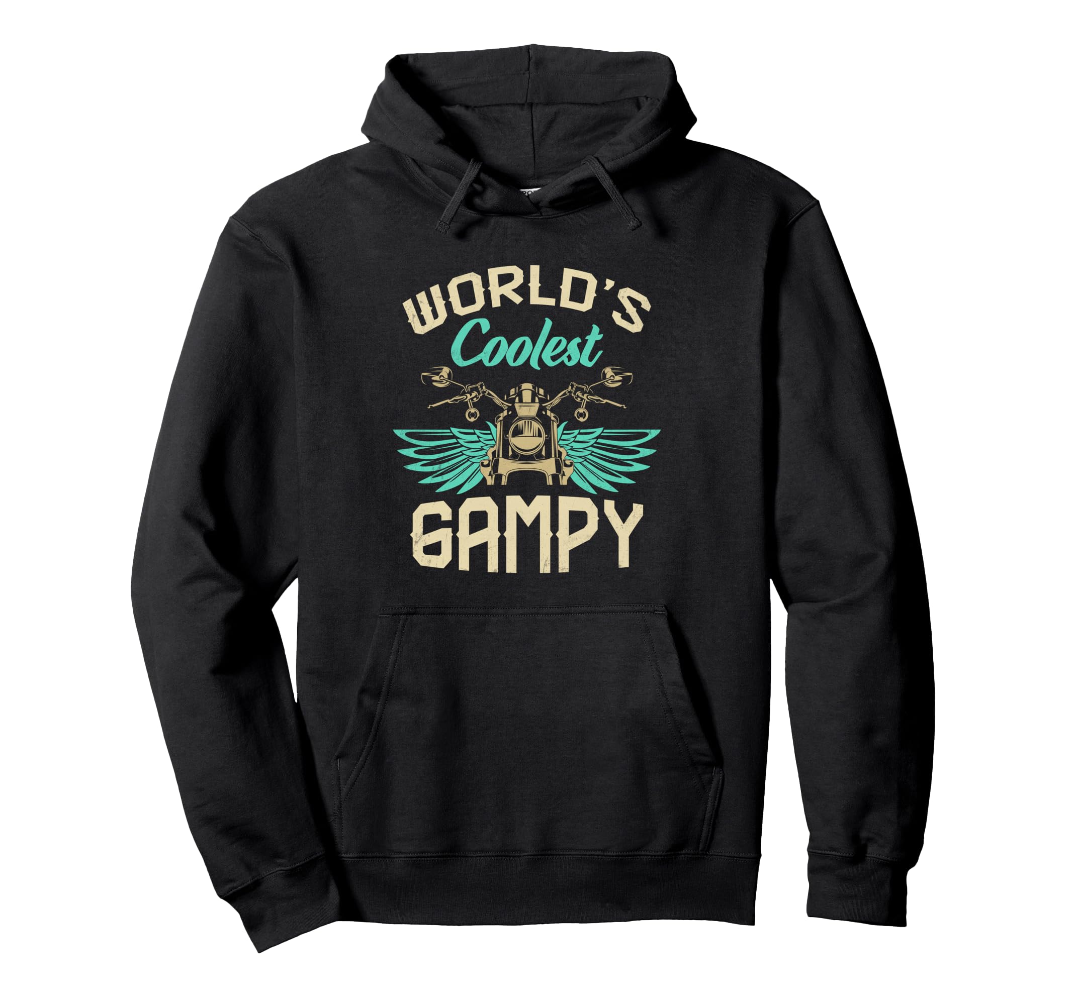 Worlds Coolest Gampy Motorcycle Fathers Day Hoodie - Graphic Print Unisex - T-Shirt, Sweatshirt, Hoodie
