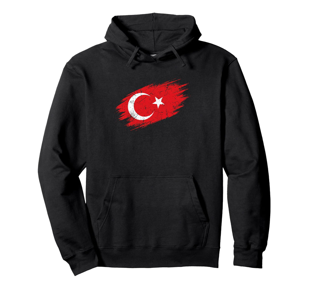 Turkey Soccer Fan Tattered Turkish Hoodie - Minimalist Print for Adults - T-Shirt, Sweatshirt, Hoodie