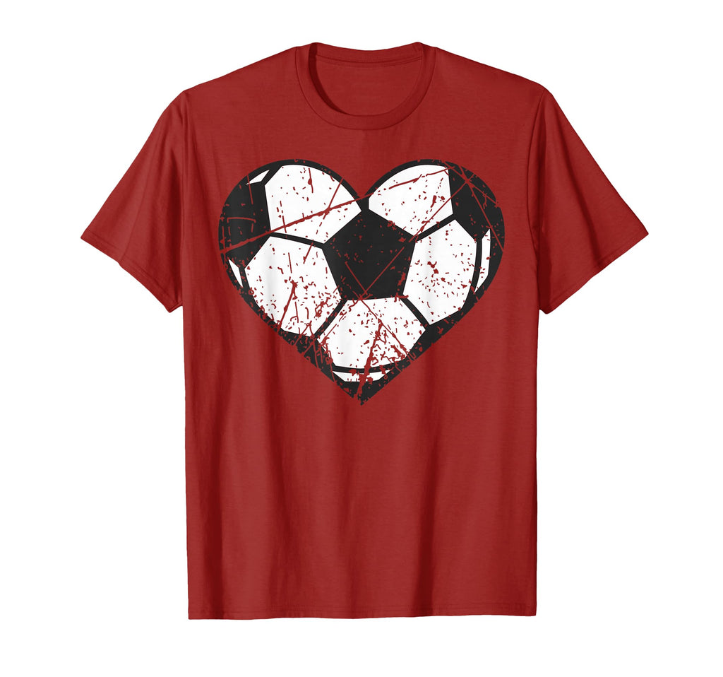 Soccer Ball Heart Valentines Day I T-Shirt - Custom Art Print for Adults - T-Shirt, Sweatshirt, Hoodie