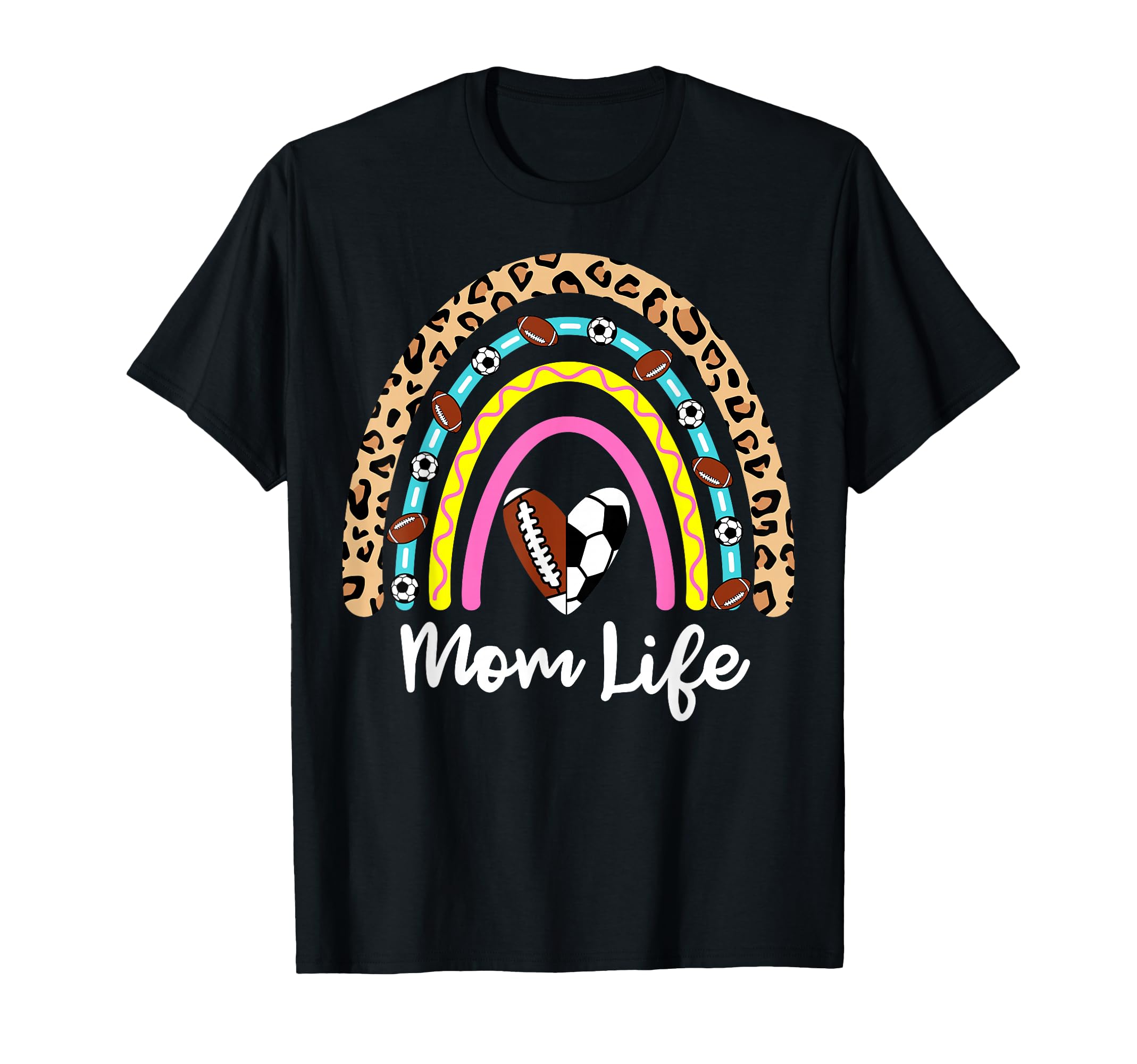 Soccer Football Mom Boho Rainbow T-Shirt - Streetwear Style for Adults - T-Shirt, Sweatshirt, Hoodie