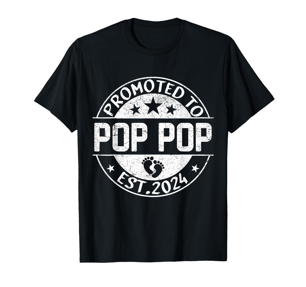 Promoted To Pop Pop Est 2024 T-Shirt - Minimalist Print for Adults - T-Shirt, Sweatshirt, Hoodie