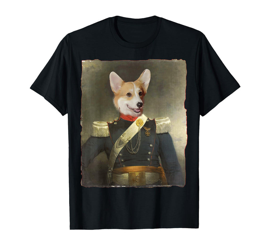 Funny Gorgi Dog Military Uniform T-Shirt - Novelty Apparel for Adults - T-Shirt, Sweatshirt, Hoodie