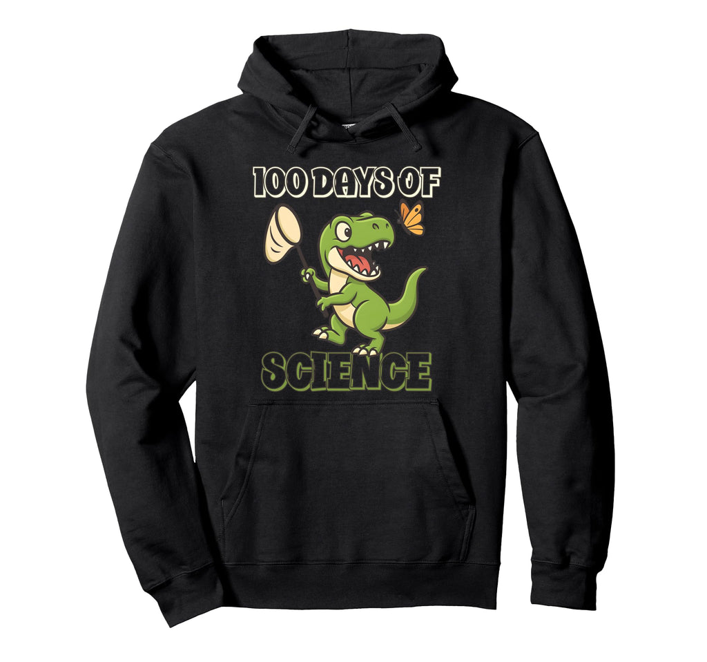 Dinosaur 100 Days School T Rex Science Hoodie - Fun Novelty Design Unisex - T-Shirt, Sweatshirt, Hoodie