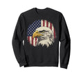 American Flag Bald Eagle Patriotic Sweatshirt - Trendy Graphic for Adults - T-Shirt, Sweatshirt, Hoodie