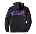 Coach Sports Trainer Purple White Back Hoodie - Graphic Print for Adults - T-Shirt, Sweatshirt, Hoodie