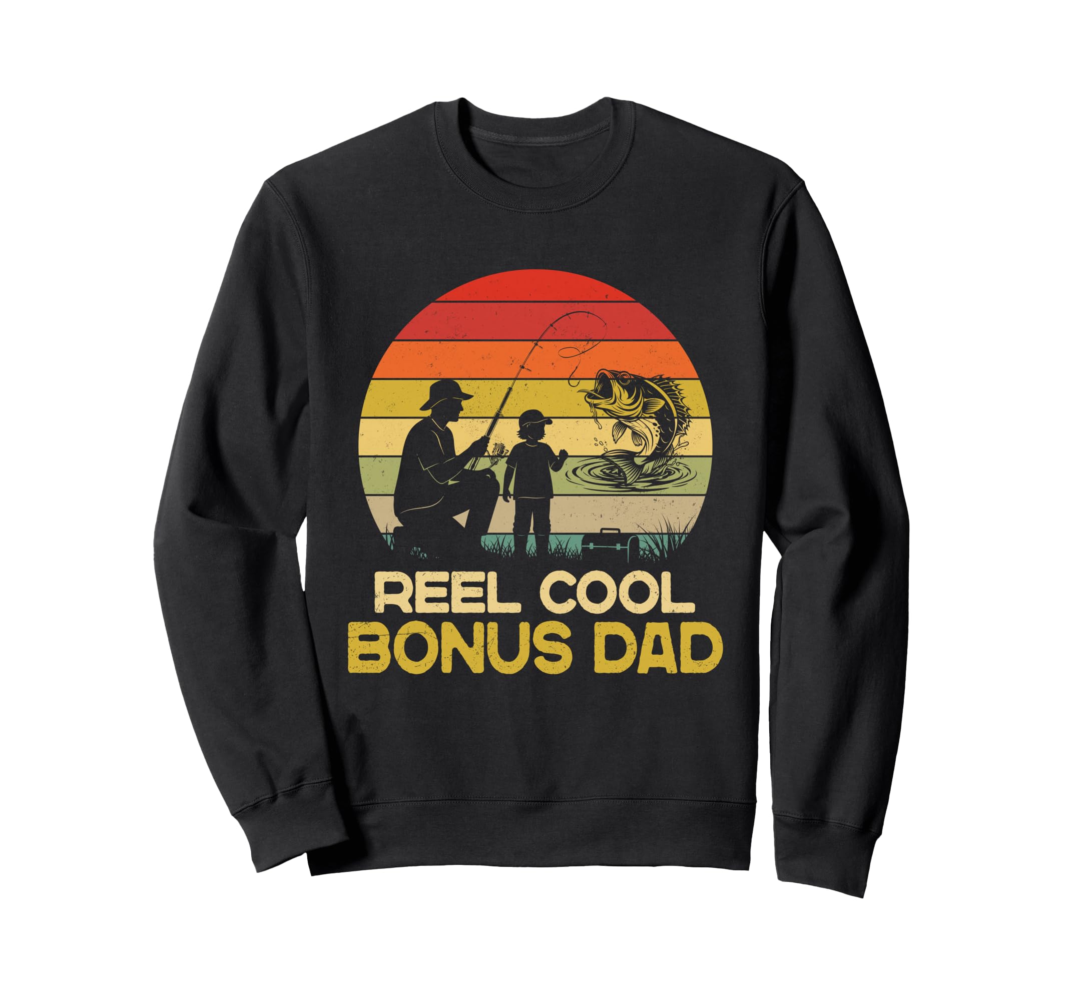 Reel Bonus Dad Fishing Fathers Sweatshirt - Minimalist Print for Adults - T-Shirt, Sweatshirt, Hoodie