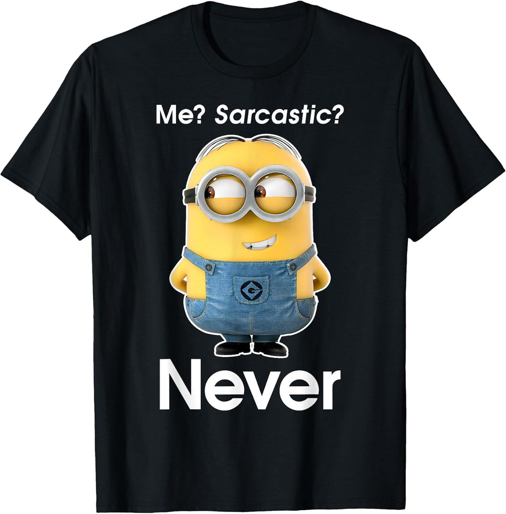 Minions Me Sarcastic Never Graphic - Adult & Kids T-Shirts, Sweatshirts & Hoodies apparel design preview 1