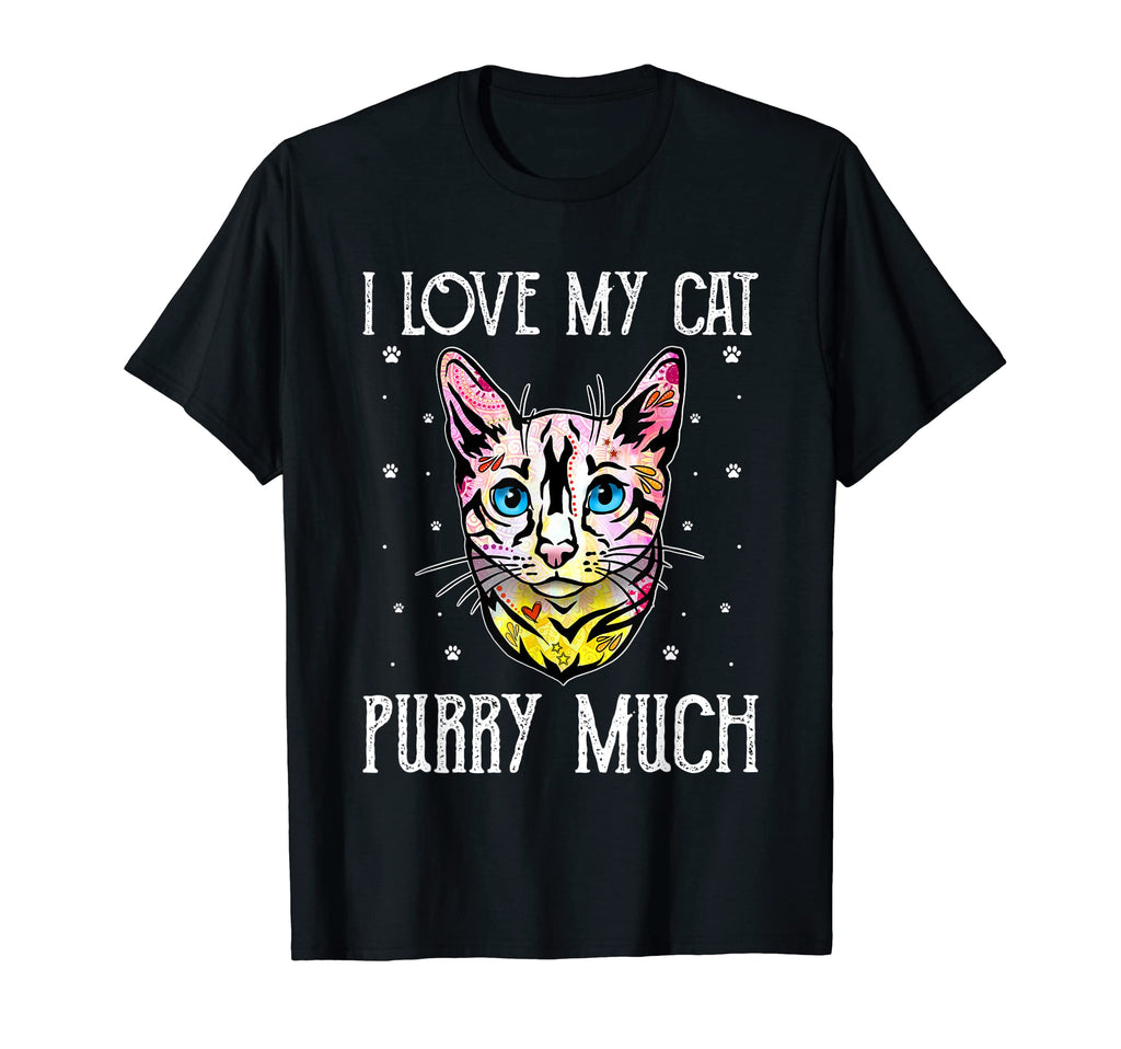 I Love My Cat Purry Much Cat Lover Dad T-Shirt - Unique Graphic Unisex - T-Shirt, Sweatshirt, Hoodie