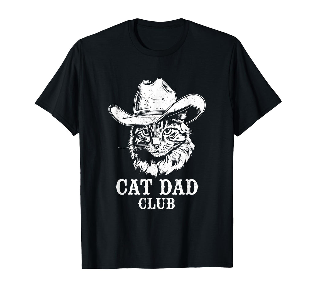 Cat Dad Club Funny Cat Wearing T-Shirt - Fun Novelty Design for Adults - T-Shirt, Sweatshirt, Hoodie